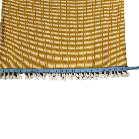 W5 ANTHROPOLOGIE Tank Top Tassels Stripe Knit Mustard Yellow Women Size L - Picture 8 of 10